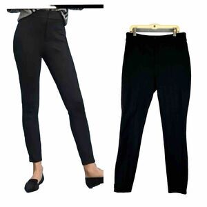 Anthropologie The Essential Slim Black Ankle Trousers Pants Size US 4 UK 8 Casua